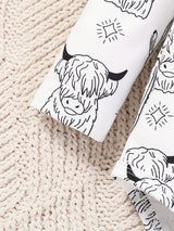 2pcs Of Baby Boy Autumn Style Cow Head Print Long Sleeved Shirt+overalls with Letter Print Set, Perfect for Outdoor
