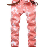 Mens Printed Jeans - Premium Jeans for Men Slim Fit - Skinny Stretch Denim Printed Pants for Men