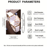5pcs/set Women's Watch Elegant Butterfly Quartz Watch Analog PU Leather Wrist Watch & Bracelets, Valentines Gift For Her