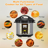 Electric Pressure Cooker 6 Qt, 9-in-1 Instant Multi Cooker With Safer Venting Design, Rice Cooker, Slow Cooker, Sous Vide, Saute Pot, Stainless Steel 304 Liner