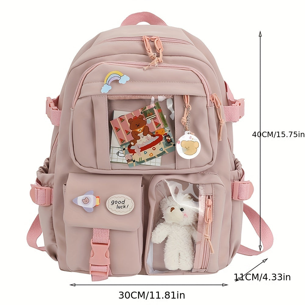 Women's Travel Backpack Women's Multi-Pocket Waterproof College School Bag Transparent Bag Large Capacity Laptop Backpack Reinforcement