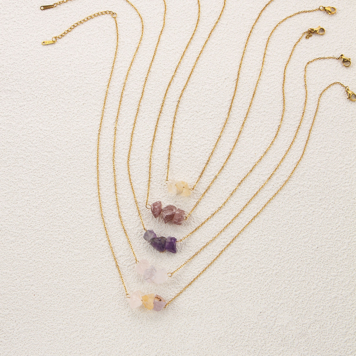 Irregular Crystal Stone Necklace Exquisite Colorful Pendant Neck Jewelry Lucky Protection Jewelry Gift