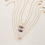 Irregular Crystal Stone Necklace Exquisite Colorful Pendant Neck Jewelry Lucky Protection Jewelry Gift