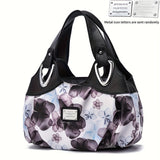 Flower Pattern Top Handle Large Capacity Tote Bag, PU Leather Textured Shoulder Bag, Casual Versatile Commuter Bag - For Women - Stylish & Spacious - Perfect for Work, Shopping & Travel - Ideal Gift for Fashionistas