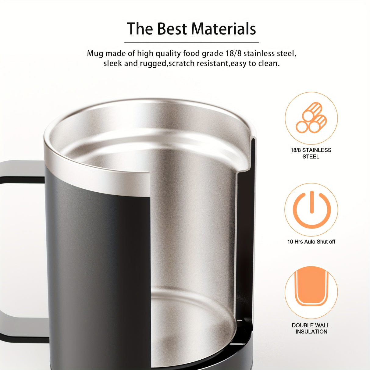 Electric Coffee Mug Warmer Set For Desk - Heating Base & Lid - Intelligent Mug For Heating Milk, Tea & Hot Chocolate - Keeps Drinks Up To 131°F/55°C - Perfect Gift For Coffee Lovers