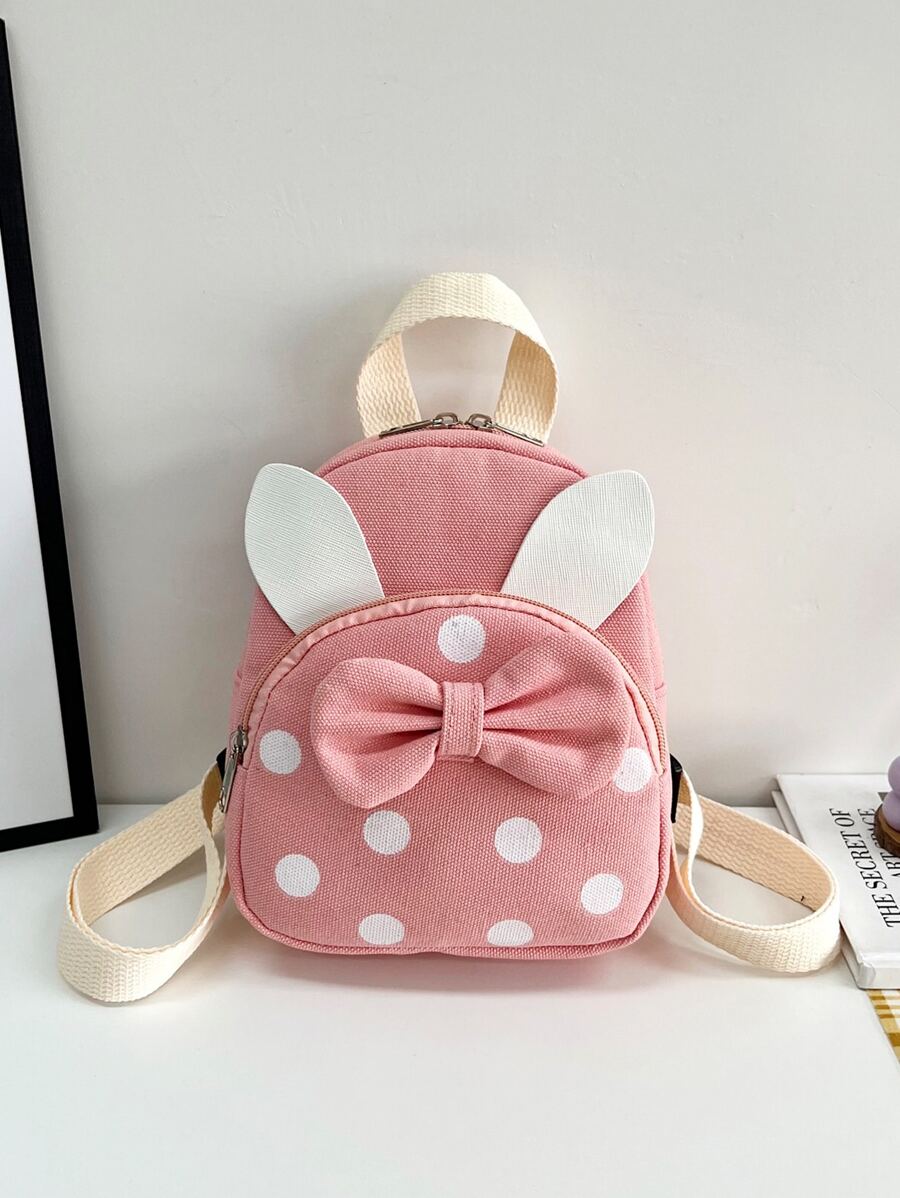 Girls Bow Detail Polka Dot Pattern