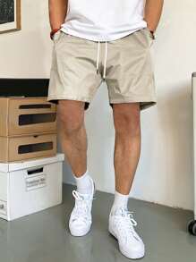 EASYOWN Hypemode Loose Fit Men's Shorts With Slant Pockets And Drawstring Waist
