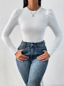 Firerie Women's Chic Casual Elegant Commuting Leopard Print Ruffle Sleeve Fitted Long Sleeve T-Shirt, Autumn Tee Fall Women Tops Long Sleeve Women Tops Going Out Tops
