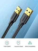 UGREEN UGREEN Data Transfer USB 3.0 Type A Male To Male Super Speed Transfer Cable For External Hard Drive, DVD, Laptop Cooler And Blu-Ray Disc Player, Etc.Gold-Plated