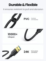 UGREEN UGREEN Data Transfer USB 3.0 Type A Male To Male Super Speed Transfer Cable For External Hard Drive, DVD, Laptop Cooler And Blu-Ray Disc Player, Etc.Gold-Plated