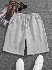 EASYOWN Dauomo Men Drawstring Waist Track Shorts