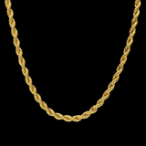 1PC Yellow Gold Plated Fried Dough Twist Chain Necklace