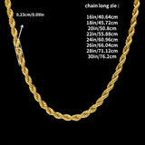 1PC Yellow Gold Plated Fried Dough Twist Chain Necklace