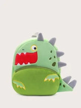 1pc Cartoon Big Mouth Green Dinosaur Plush Backpack For Kids, Suitable For Daily Use