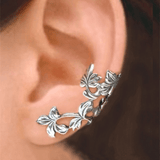 1 Pair Vintage Ear Clips Earrings - Piercing-Free, Hollow, Leaf & Flower Shaped Ear Cuffs for Women - Exquisite Non-Piercing Ear Jewelry with a Nostalgic Vintage Charm