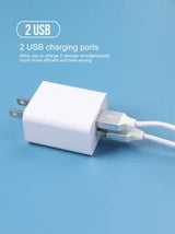 Dual USB Wall Charger Adapter Fast Charging, Dual Port Plug For Smart Phones - US Plug Compatible With IPhone 16 15 14 13 12 11 Pro Max XS X SE2022 IPad, Android Phone Wall Mountable For Office, School, Dorm, And Home, Super Fast Charger Compatible With I