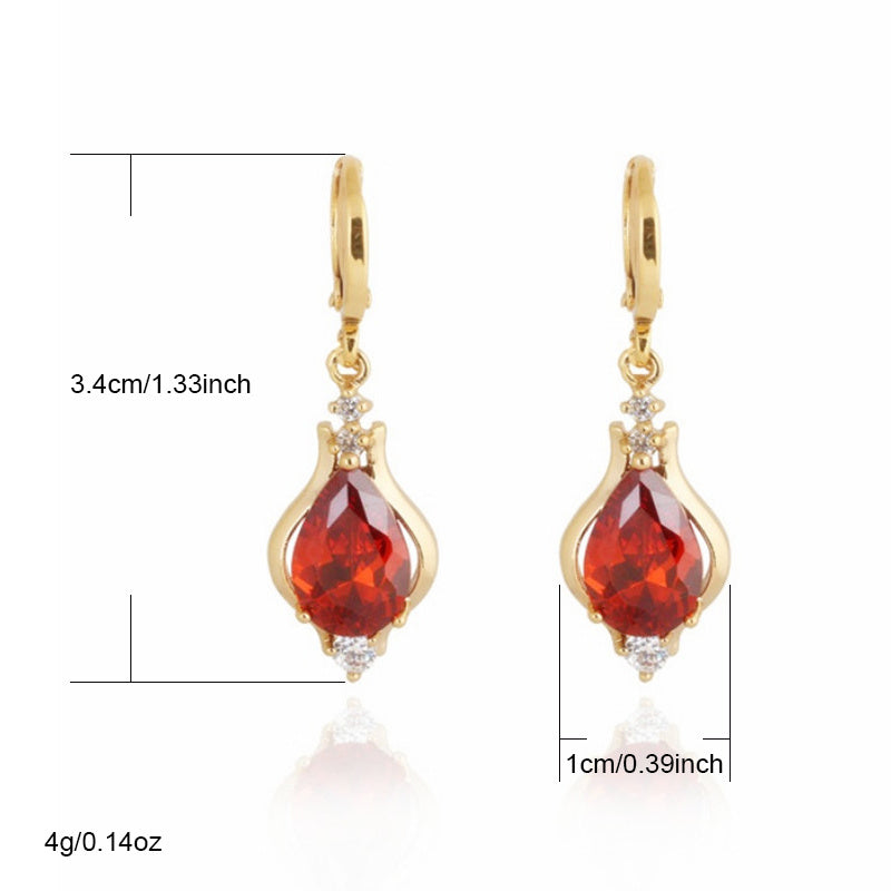 Multicolor Teardrop Shape zirconia Drop Dangle Earrings For Women Fine Jewelry