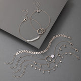 6pcs/4pcs/sets Bohemian Beaded Bracelets For Women Pretty Flowers Leaf Hollow Out Geometry Adjuatble Tassel Jewelry