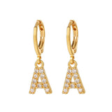 Exquisite Initial 26 Letter Drop Dangle Earrings 14K Plated Jewelry For Women Girls Birthday Party Gift