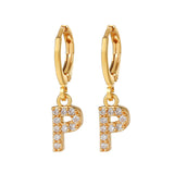 Exquisite Initial 26 Letter Drop Dangle Earrings 14K Plated Jewelry For Women Girls Birthday Party Gift