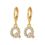 Exquisite Initial 26 Letter Drop Dangle Earrings 14K Plated Jewelry For Women Girls Birthday Party Gift