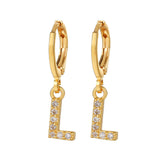 Exquisite Initial 26 Letter Drop Dangle Earrings 14K Plated Jewelry For Women Girls Birthday Party Gift