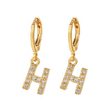 Exquisite Initial 26 Letter Drop Dangle Earrings 14K Plated Jewelry For Women Girls Birthday Party Gift