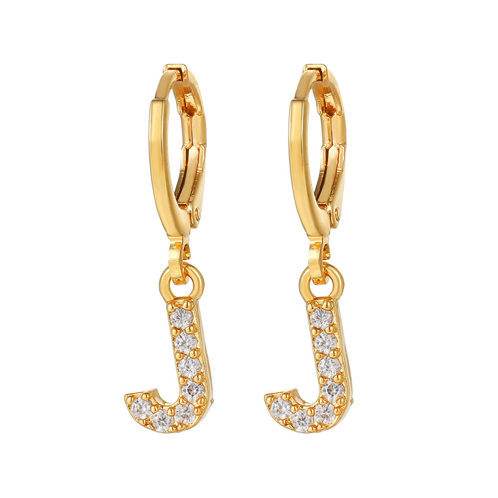 Exquisite Initial 26 Letter Drop Dangle Earrings 14K Plated Jewelry For Women Girls Birthday Party Gift