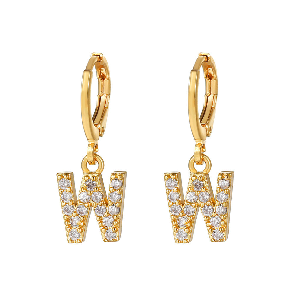 Exquisite Initial 26 Letter Drop Dangle Earrings 14K Plated Jewelry For Women Girls Birthday Party Gift