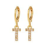 Exquisite Initial 26 Letter Drop Dangle Earrings 14K Plated Jewelry For Women Girls Birthday Party Gift