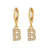Exquisite Initial 26 Letter Drop Dangle Earrings 14K Plated Jewelry For Women Girls Birthday Party Gift