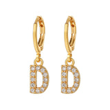 Exquisite Initial 26 Letter Drop Dangle Earrings 14K Plated Jewelry For Women Girls Birthday Party Gift