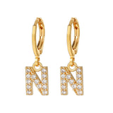 Exquisite Initial 26 Letter Drop Dangle Earrings 14K Plated Jewelry For Women Girls Birthday Party Gift
