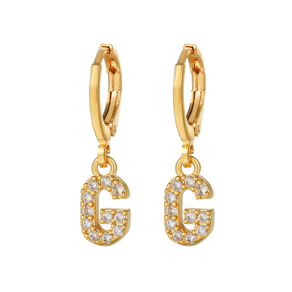 Exquisite Initial 26 Letter Drop Dangle Earrings 14K Plated Jewelry For Women Girls Birthday Party Gift