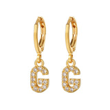 Exquisite Initial 26 Letter Drop Dangle Earrings 14K Plated Jewelry For Women Girls Birthday Party Gift