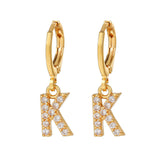Exquisite Initial 26 Letter Drop Dangle Earrings 14K Plated Jewelry For Women Girls Birthday Party Gift