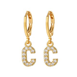 Exquisite Initial 26 Letter Drop Dangle Earrings 14K Plated Jewelry For Women Girls Birthday Party Gift