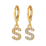Exquisite Initial 26 Letter Drop Dangle Earrings 14K Plated Jewelry For Women Girls Birthday Party Gift
