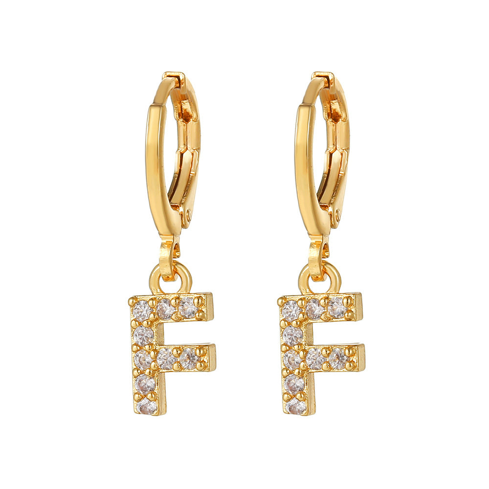 Exquisite Initial 26 Letter Drop Dangle Earrings 14K Plated Jewelry For Women Girls Birthday Party Gift