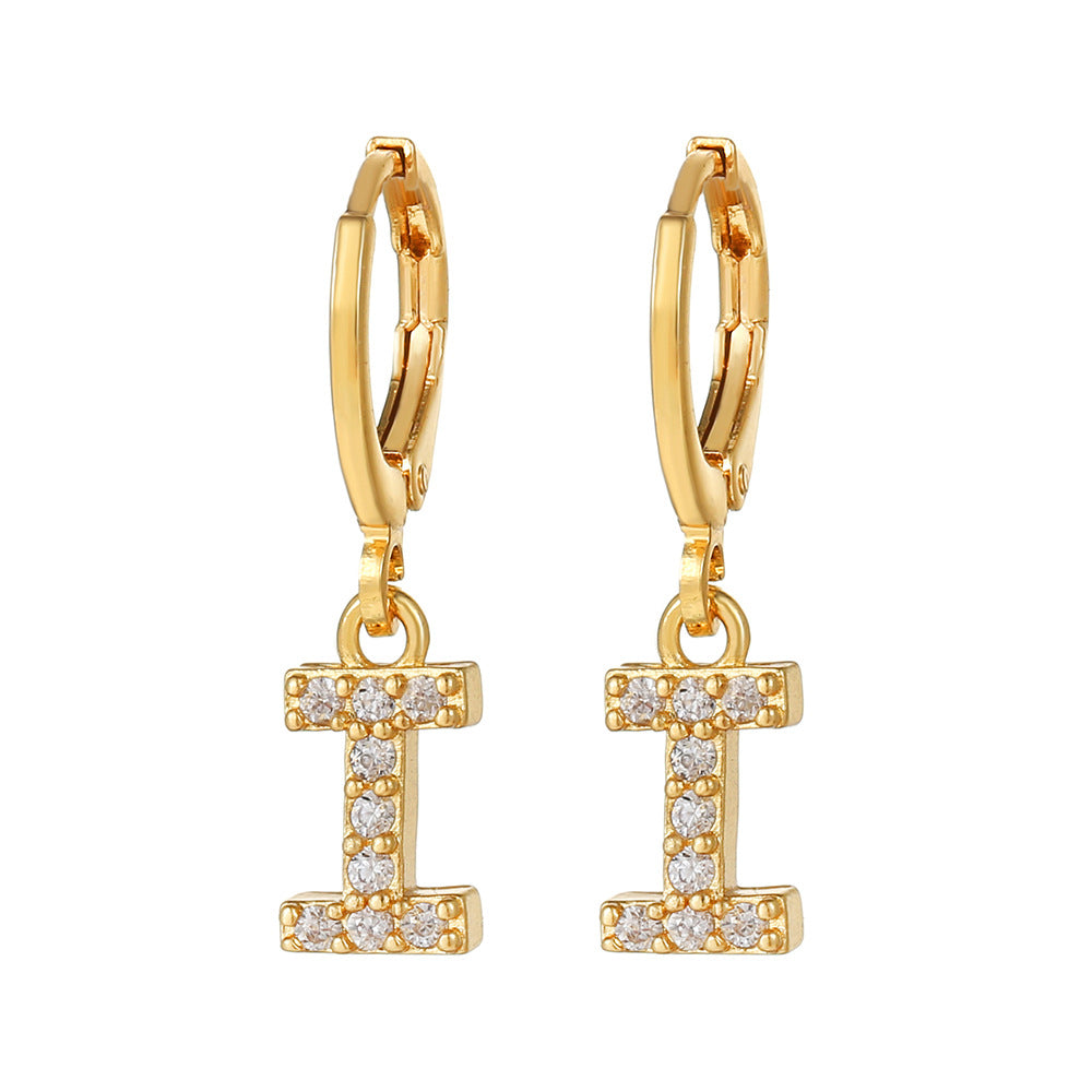 Exquisite Initial 26 Letter Drop Dangle Earrings 14K Plated Jewelry For Women Girls Birthday Party Gift