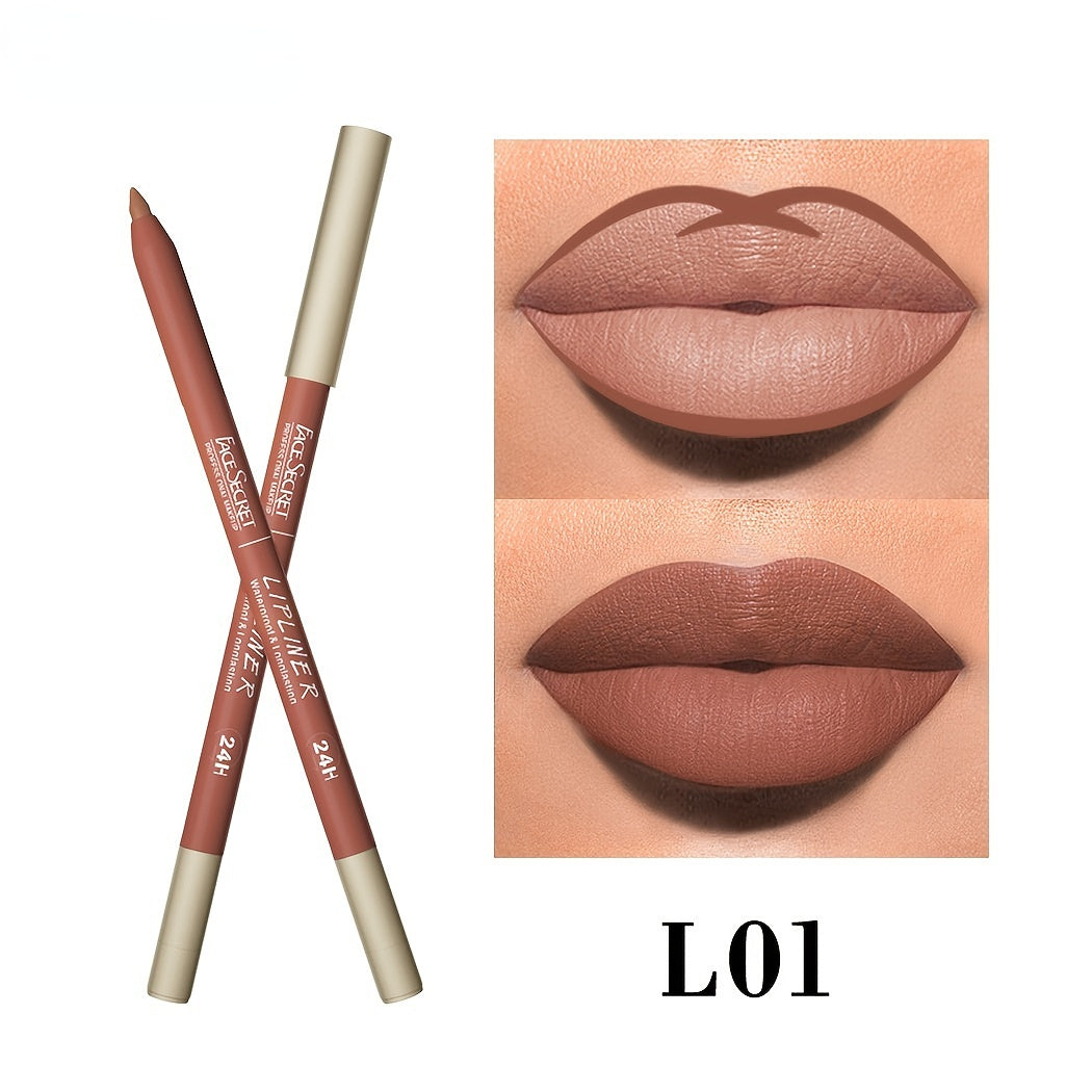 Long-Lasting Waterproof Lip Liner With High Pigment And Smooth Texture For Sweatproof Matte Lipstick And Correcting