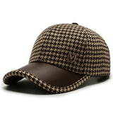 Trendy Houndstooth Baseball Cap - Dazzling Rhinestone M Decor - Unisex Sunscreen Trucker Hat - Perfect for Music Festivals & Outdoor Fun