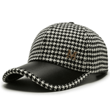 Trendy Houndstooth Baseball Cap - Dazzling Rhinestone M Decor - Unisex Sunscreen Trucker Hat - Perfect for Music Festivals & Outdoor Fun