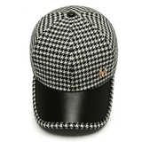 Trendy Houndstooth Baseball Cap - Dazzling Rhinestone M Decor - Unisex Sunscreen Trucker Hat - Perfect for Music Festivals & Outdoor Fun