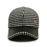 Trendy Houndstooth Baseball Cap - Dazzling Rhinestone M Decor - Unisex Sunscreen Trucker Hat - Perfect for Music Festivals & Outdoor Fun