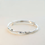 1pc, 925 Silver Simple Cuff Bracelets, Mobius Nail Sand Bracelet, Round Bangle, Female Jewelry, Bracelet Packs, Birthday Gifts, Holiday Gifts, Mother's Day Gifts, Party Favors