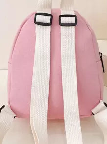 1pc Kids Girls Cute Plush Rabbit Cartoon Mini Backpack, Candy Color, Suitable For Preschool Outings And Daily Use