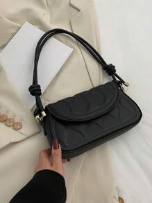 Fashionable Women's Shoulder Bag With Flap Closure, Crossbody Bag, Pu Material, Ideal For Daily Use, Shopping, Valentine's Day Gift