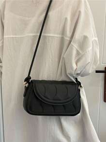 Fashionable Women's Shoulder Bag With Flap Closure, Crossbody Bag, Pu Material, Ideal For Daily Use, Shopping, Valentine's Day Gift