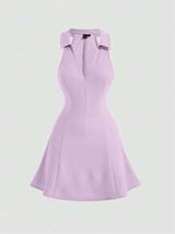 SHEIN MOD Solid Zip Back Dress